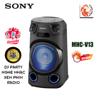 Dàn âm thanh bluetooth & loa kéo hifi sony mhc-v13 | bass 20cm, hỗ trợ hát karaoke, nghe fm