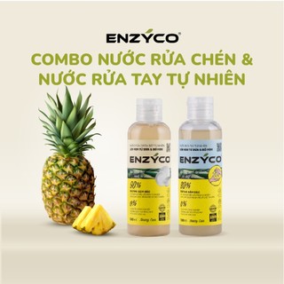 Combo nước rửa chén và nước rửa tay sinh học enzyco 90% enzyme từ dứa dishwashing liquid