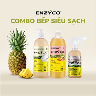 Combo bếp siêu sạch enzyco nước ngâm rau củ, nước rửa chén và nước lau đa năng sinh học