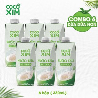 COMBO 6 HỘP Nước dừa đóng hộp Cocoxim dứa non 330ml/hộp