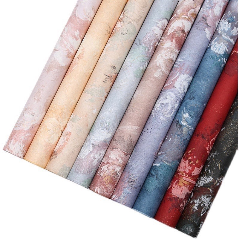 Sỉ tập 15 tờ giấy gập quạt, giấy gói hoa GẤM HOA cao cấp,gói hoa, trang trí, gói quà đẹp