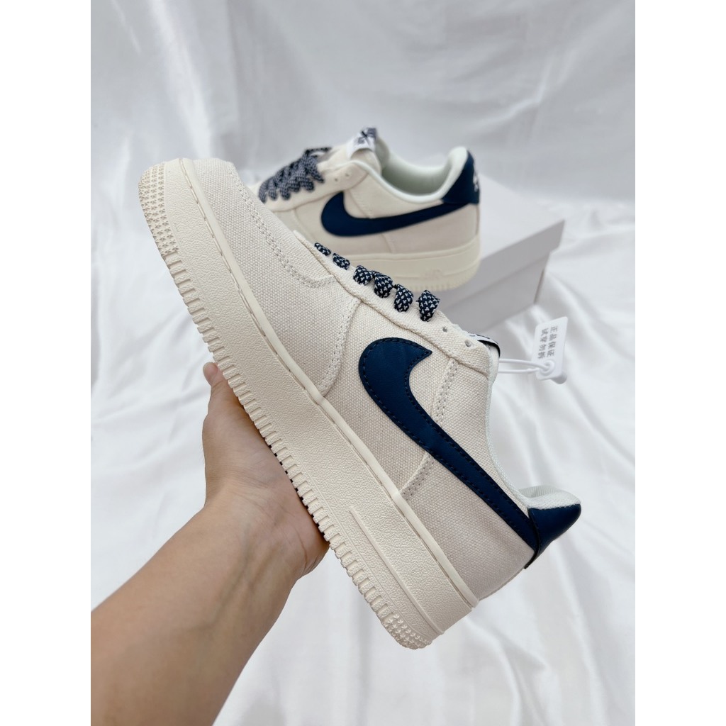 Giày Thể Thao Nam Nữ Thắng Giày AF1 Thêu Xanh Than