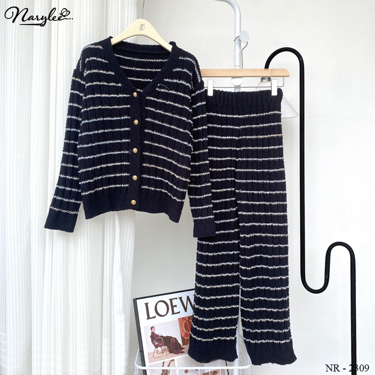 Set Cardigan Chất Len Lông Cừu Ấm Áp Dành Cho Mùa Đông NARYLEE NR-2309
