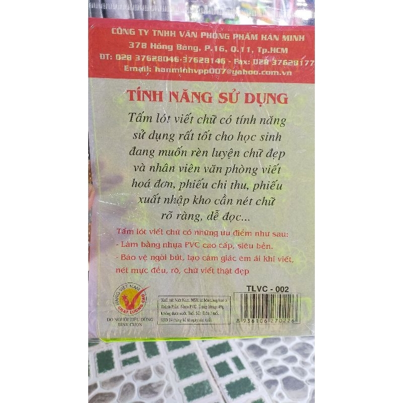 Tấm Nhựa Lót Viết  Chữ