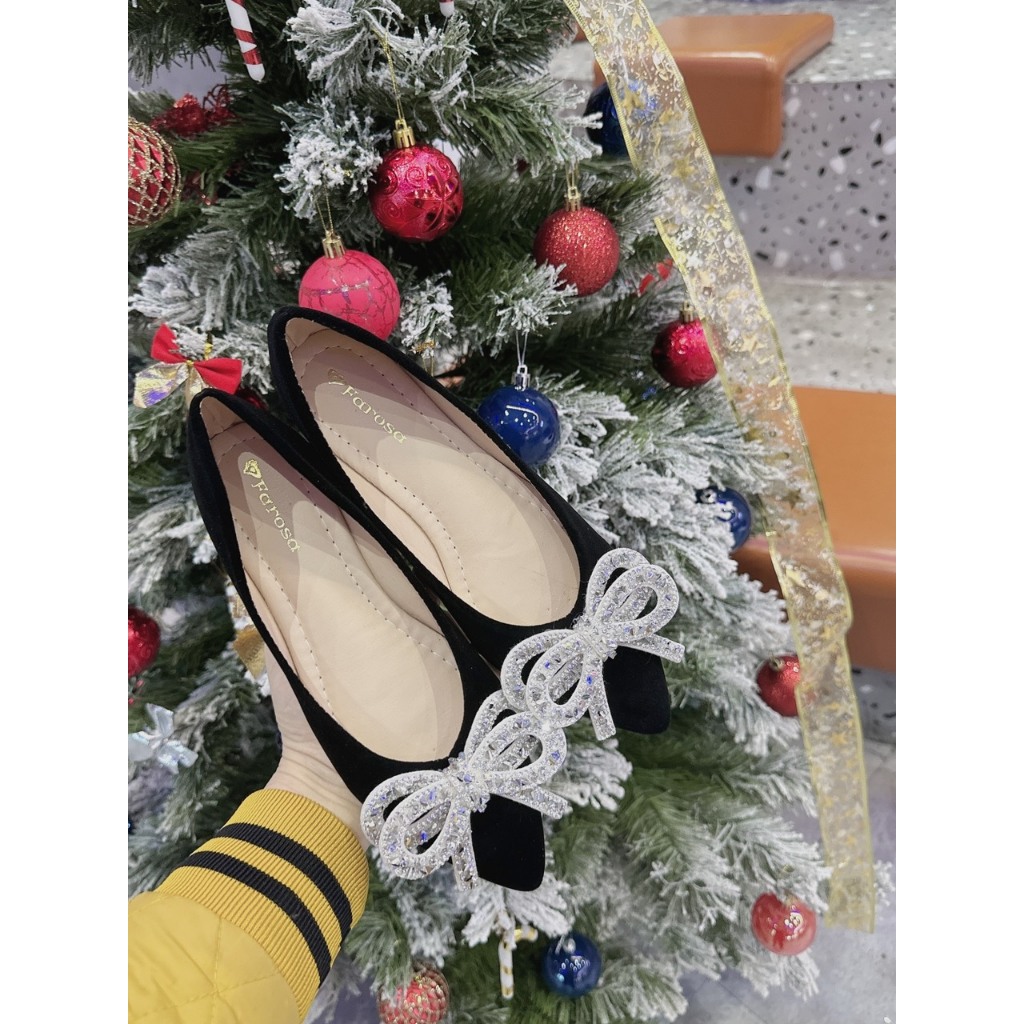 Giày búp bê nữ kiểu tiểu thư nơ kép lên chân xinh xắn mã B8