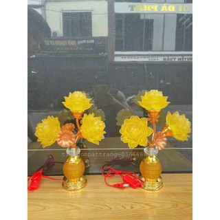 Cặp đèn thờ hoa sen 3 bông hàng cao cấp