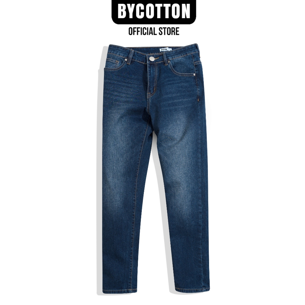  Quần Jeans Dài Nam Cao Cấp Màu Xanh Đậm Dark Blue Basic Jeans BY COTTON