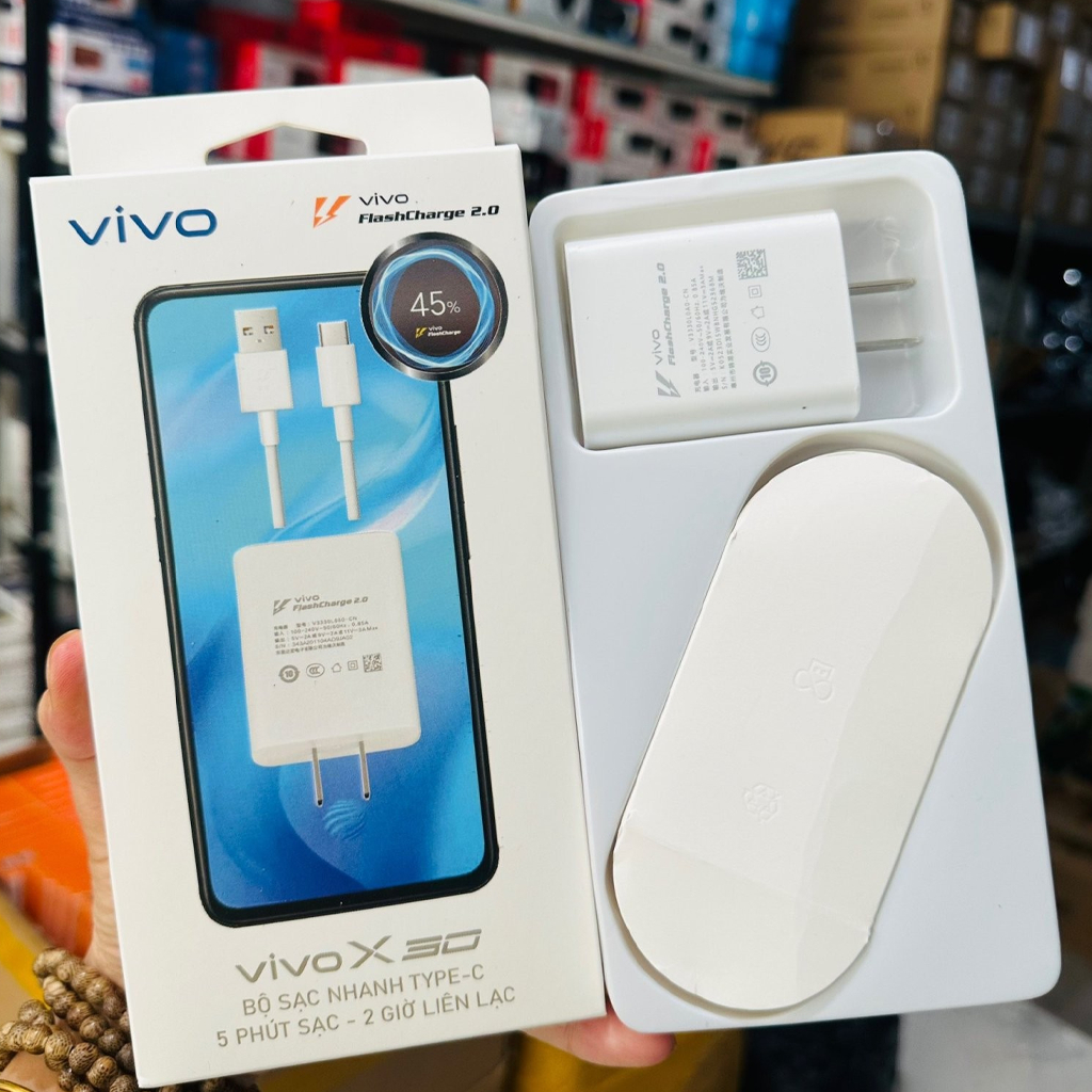 Bộ sạc nhanh Vivo X30 33W Type C dành cho điện thoại vivo có cổng sạc lớn Type C-Bảo hành 12 tháng