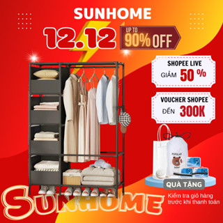 Tủ Treo Quần Áo Thông Minh Bằng Kim Loại, Tủ Treo Quần Áo Lắp Ráp Tiện Lợi Gọn Nhẹ Di Chuyển Dễ Dàng