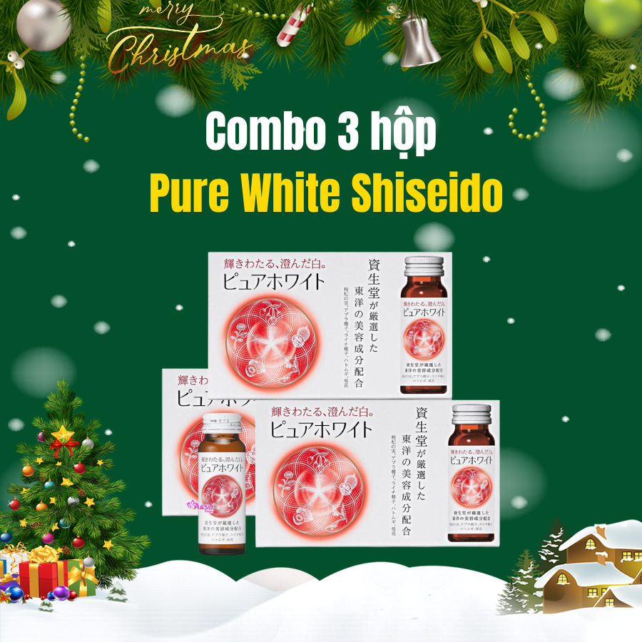 Combo 3 hộp nước trắng da Pure White Nhật Bản dạng nước (mẫu mới) - Hàng chính hãng