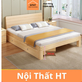 Giường ngủ gỗ tự nhiên bền đẹp nhiều kích thước, hàng xuất khẩu