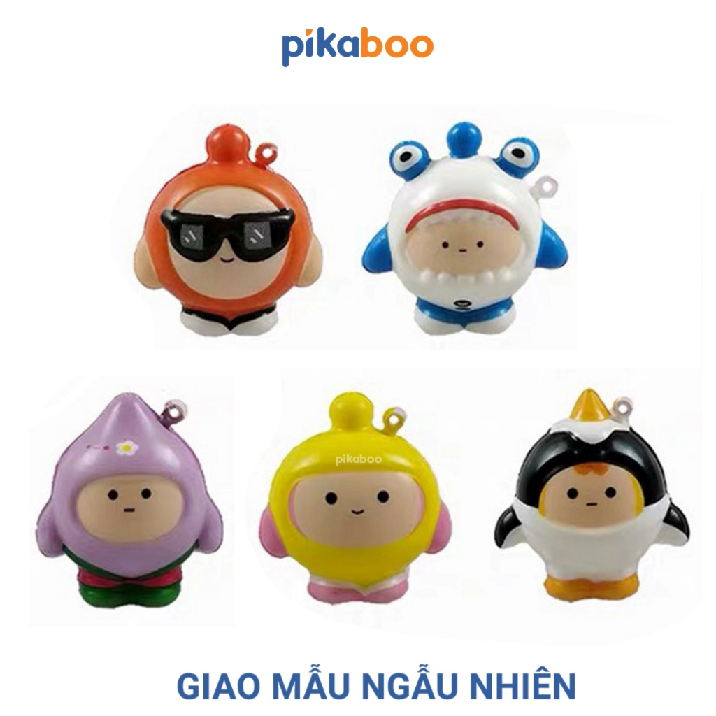 [QUÀ TẶNG KHÔNG BÁN] Móc khóa xả stress squishy nắn bóp đàn hồi giảm căng thẳng Pikaboo, chất liệu nhựa mềm an toàn