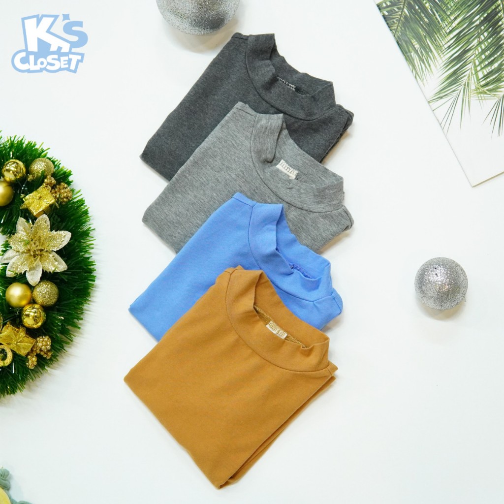 Áo Giữ Nhiệt Cổ Lọ Basic Chất Liệu Cotton K'S CLOSET Cho Bé Trai Và Bé Gái Từ 2-14 Tuổi (10-55kg) KT151THF