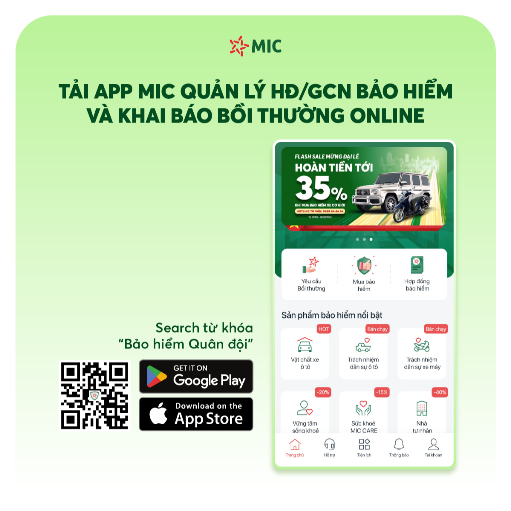 Toàn quốc [E-Voucher] Bảo hiểm du lịch toàn cầu MIC, chuyến đi 7 - 10 ngày, gói Thượng hạng