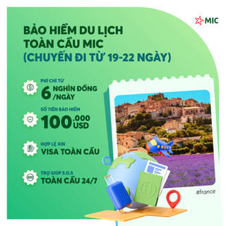Toàn quốc [E-Voucher] Bảo hiểm du lịch toàn cầu MIC, chuyến đi 19 - 21 ngày, gói Thượng hạng