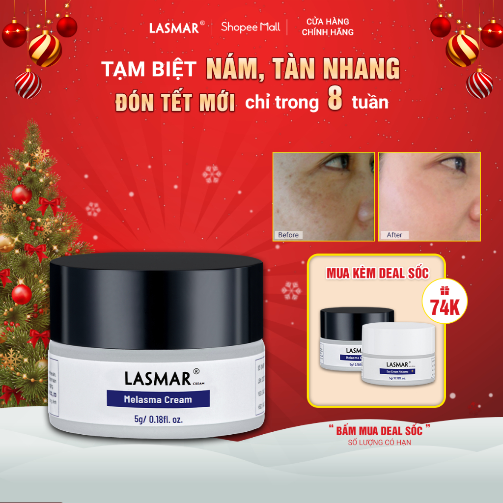 Kem Nám Đêm Lasmar Hỗ Trợ Xóa Mờ Nám Da, Tàn Nhang Lâu Năm Minisize 5g