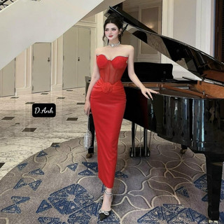 Váy Cúp Ngực Đính Đá Dáng Dài Ôm Chiết Eo Điệu Đà Lên Form Chuẩn Bùi Đượm Concept Đầm Đi Dự Sự Kiện Siêu Sang Trọng