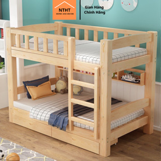 Giường tầng, giường gỗ thông tự nhiên không mối mọt dài 2m
