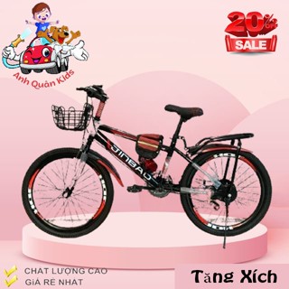 Xe đạp thể thao trẻ em JINBAO tăng xích có gác ba ga bình nước và giỏ size 20 - 22 24inch Anh Quân Kids