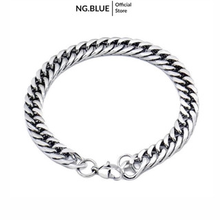  Vòng tay lắc tay nam bạc cuban đẹp nữ thép titan không gỉ rỉ bản to dây mắt xích cao cấp sáng phụ kiện thời trang unisex 