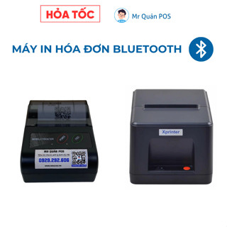2 Máy in hóa đơn Bluetooth thịnh hành POS-58cc và Xprinter 58iiB kết nối điện thoại không đây khổ giấy 58mm