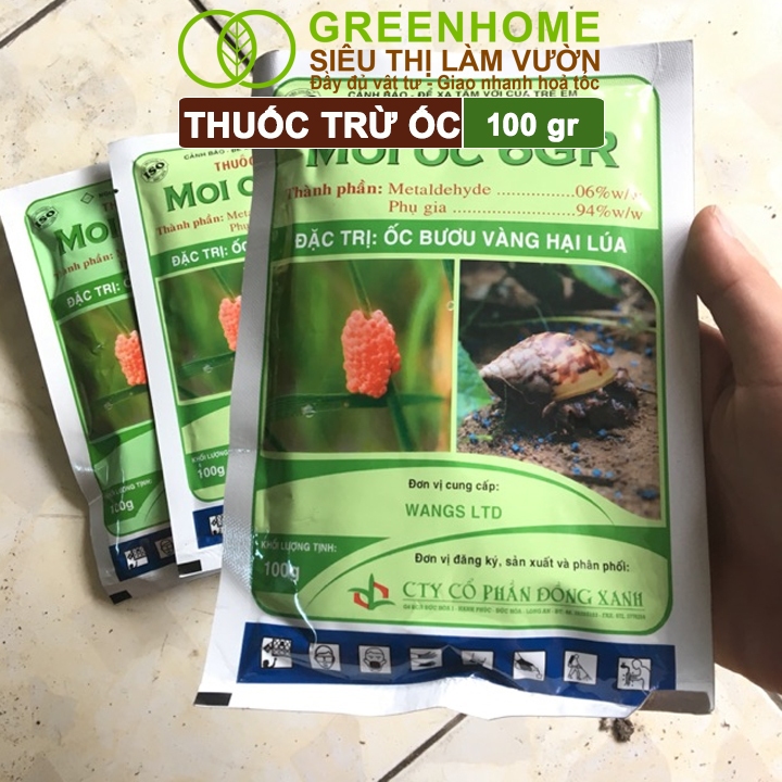 Thuốc Diệt Ốc Greenhome, Moioc, Bao 100gr, Trừ Sên, Các Loại Ốc, Diệt Côn Trùng Thân Mềm, Bảo Vệ Rau, Cây Trồng