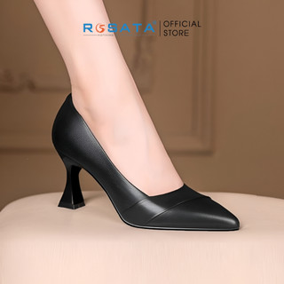 Giày cao gót nữ đế trụ 6 phân mũi nhọn da nhám ROSATA RO615 ( BẢO HÀNH 12 THÁNG )