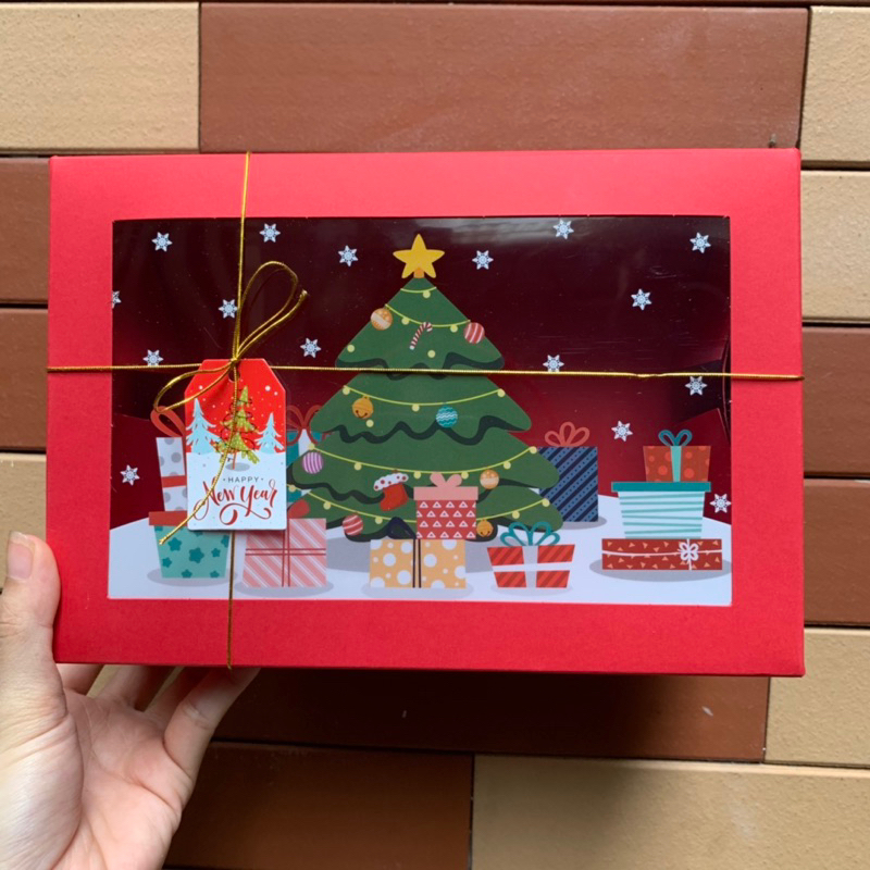 Sỉ 17k Hộp quà Giáng Sinh Noel đựng cupcake, bánh kẹo, mỹ phẩm