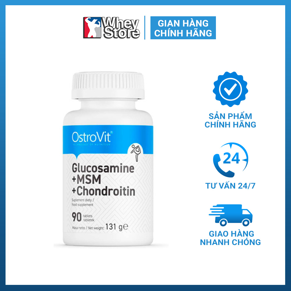 Tăng Cường Sức Khỏe OstroVit Glucosamine MSM Chondroitin 90 Viên Chính Hãng