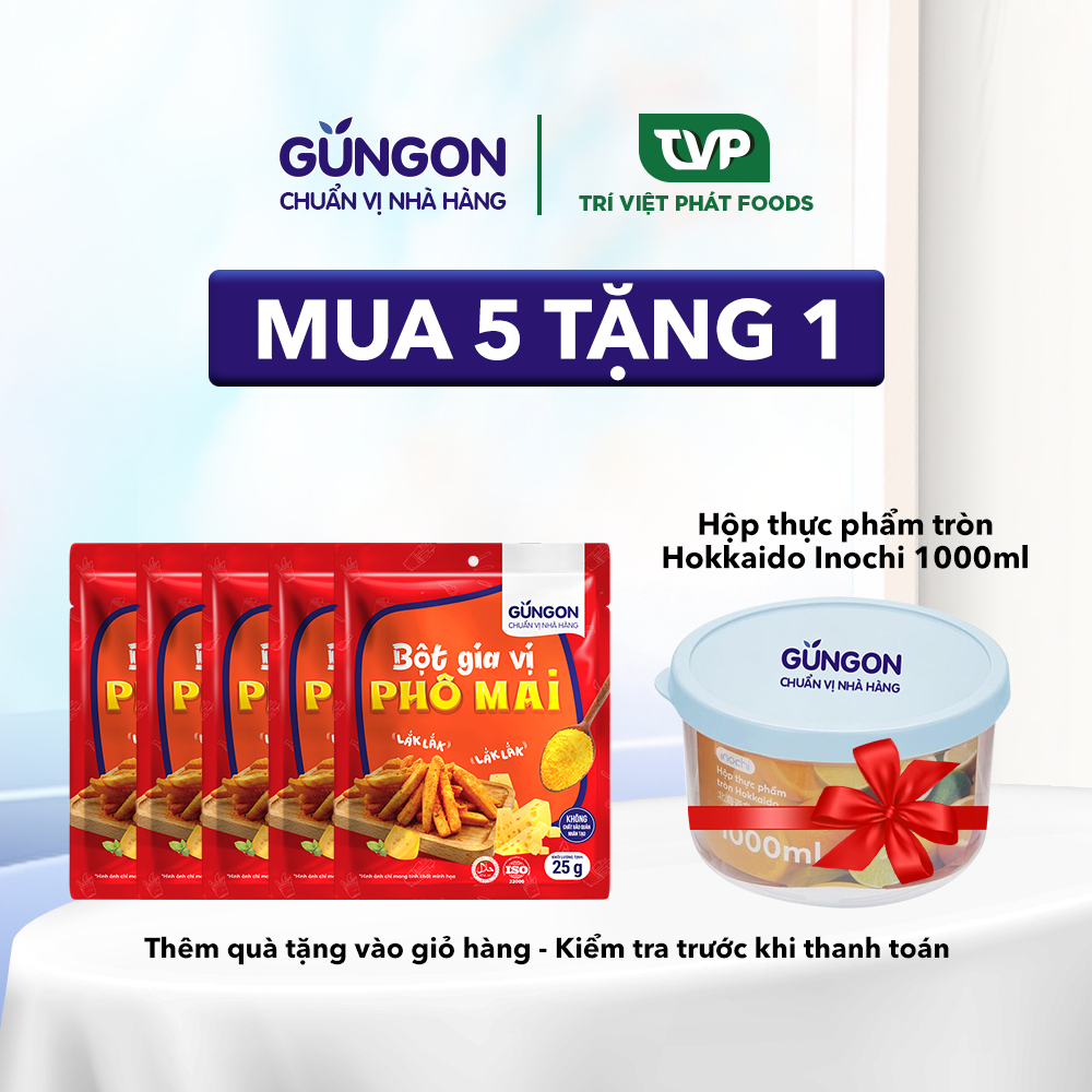 Bột gia vị phô mai lắc GUNGON dùng làm gia vị rắc gà rán, khoai tây chiên, snack 25g