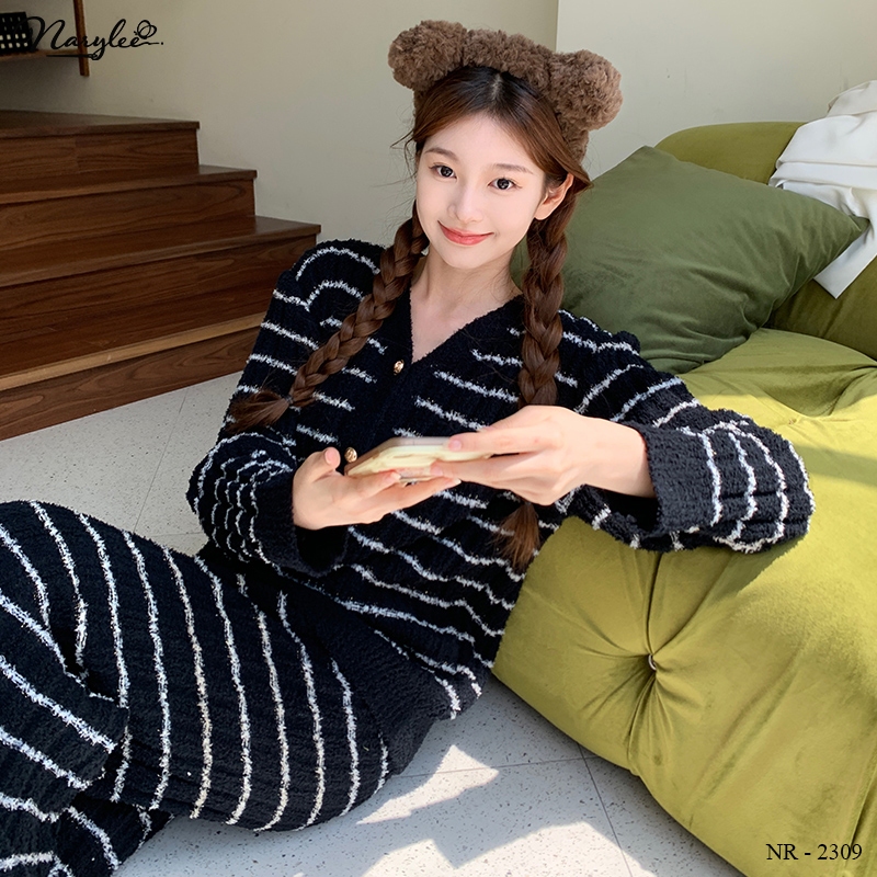 Set Cardigan Chất Len Lông Cừu Ấm Áp Dành Cho Mùa Đông NARYLEE NR-2309