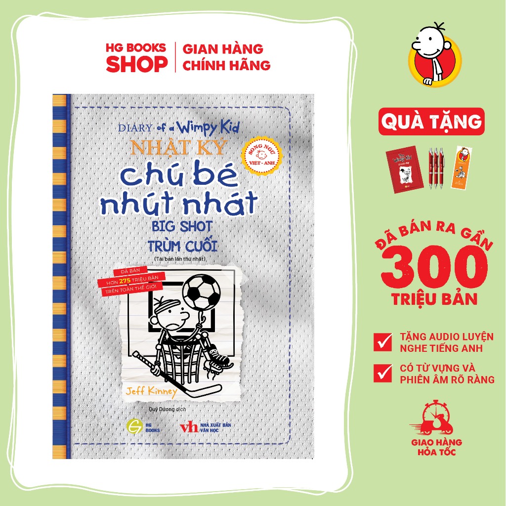 Sách Nhật Ký Chú Bé Nhút Nhát - Diary of a Wimpy Kid Tập 16 - Phiên Bản Song Ngữ. Đã Bán 300 Triệu Bản- Kèm File Nghe