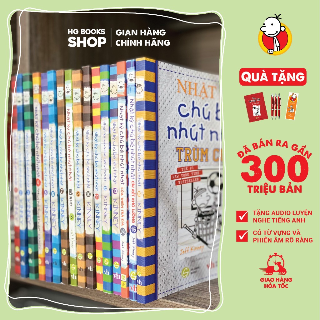 Sách Nhật Ký Chú Bé Nhút Nhát - Diary of a Wimpy Kid Tập 16 - Phiên Bản Song Ngữ. Đã Bán 300 Triệu Bản- Kèm File Nghe