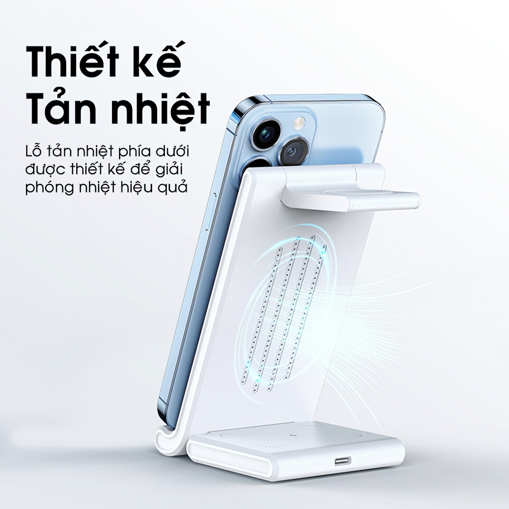 ĐẾ SẠC NHANH KHÔNG DÂY 3 IN 1 DUZZONA W10-A