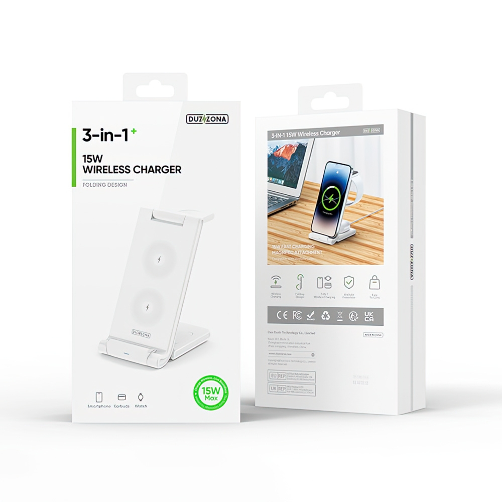 ĐẾ SẠC NHANH KHÔNG DÂY 3 IN 1 DUZZONA W10-A