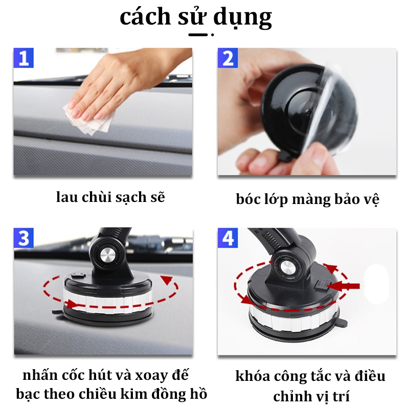 Giá Đỡ Điện Thoại Trên Ô Tô Xoay 360 Độ Cấp Đa Năng Kẹp Hít Kính Chân Không Siêu Dính gắn cửa gió điều hòa | BigBuy360 - bigbuy360.vn