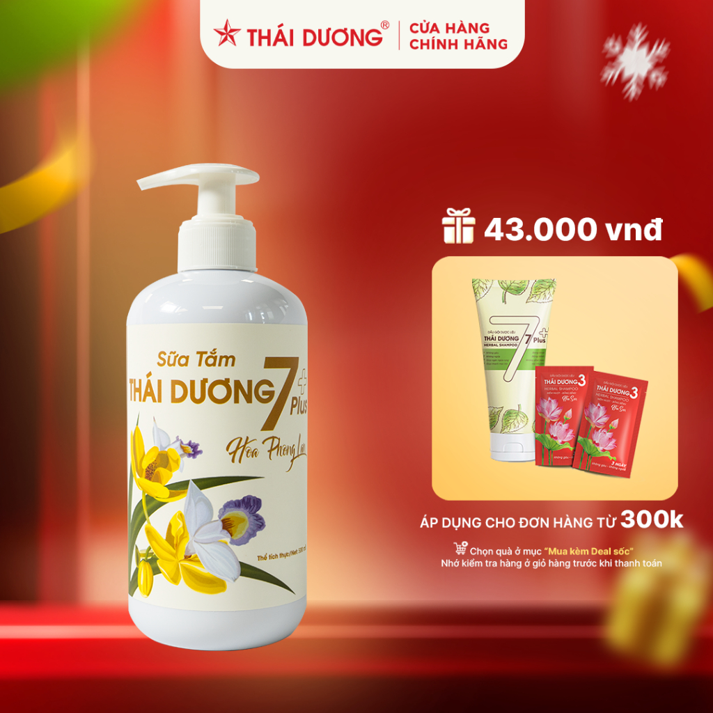 Sữa tắm Thái Dương 7 Plus Hoa Phong Lan giúp làm sạch da, dưỡng trắng và phục hồi 250ml 500ml - Sao Thái Dương