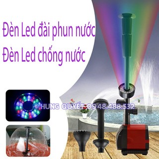 Đèn Led đài phun nước nhiều màu sắc sử dụng cho bể cá tiểu cảnh cảnh non bộ sân vườn chậu lu cảnh 220v
