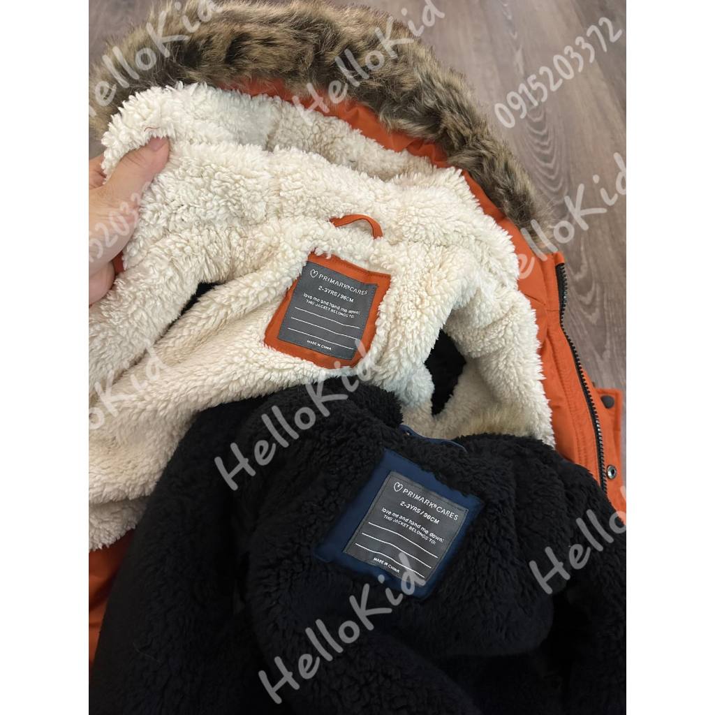 Áo khoác parka lót lông cừu prima bé trai
