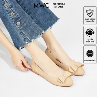 Giày búp bê mwc 2303 - giày búp bê đính nơ chất liệu da êm mềm ôm dáng chân