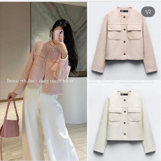Áo khoác dạ mỏng dáng ngắn