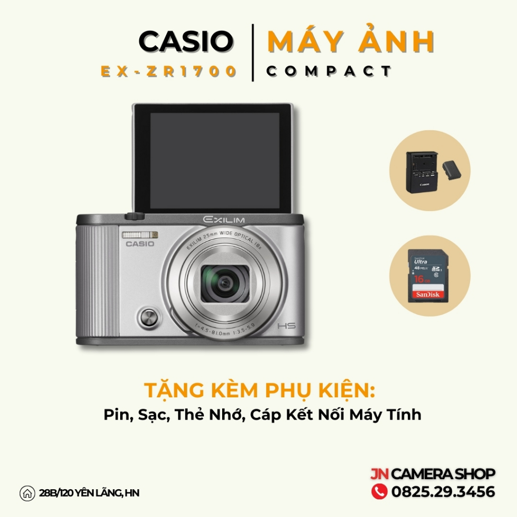 Máy ảnh Casio EXILIM EX-ZR1700 Wifi fillter làm mịn da