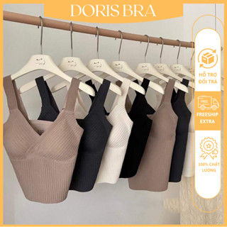 Áo lót nữ DORIS BR54, bra len dáng ngắn giữ nhiệt mùa đông vạt chéo tôn vòng 1 sang chảnh