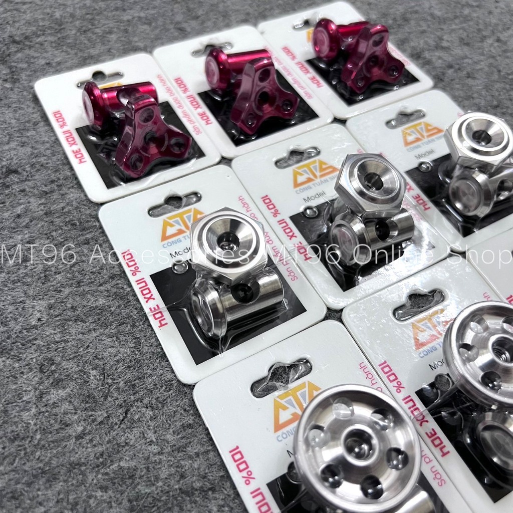 Bộ Núm Chốt Salaya Inox CTS Gắn Càng Thắng Nhiều Dòng Xe Máy Chuẩn Inox304 Siêu Bóng