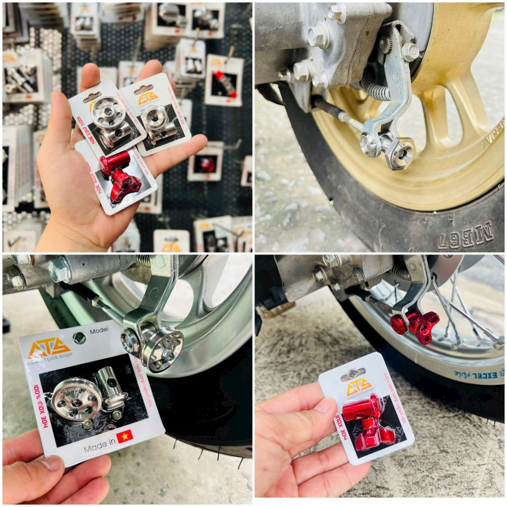 Bộ Núm Chốt Salaya Inox CTS Gắn Càng Thắng Nhiều Dòng Xe Máy Chuẩn Inox304 Siêu Bóng