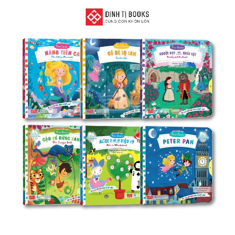 Sách chuyển động First stories - tương tác đẩy, trượt, kéo cho trẻ 0 - 6 tuổi - Nhiều chủ đề - Đinh Tị Books