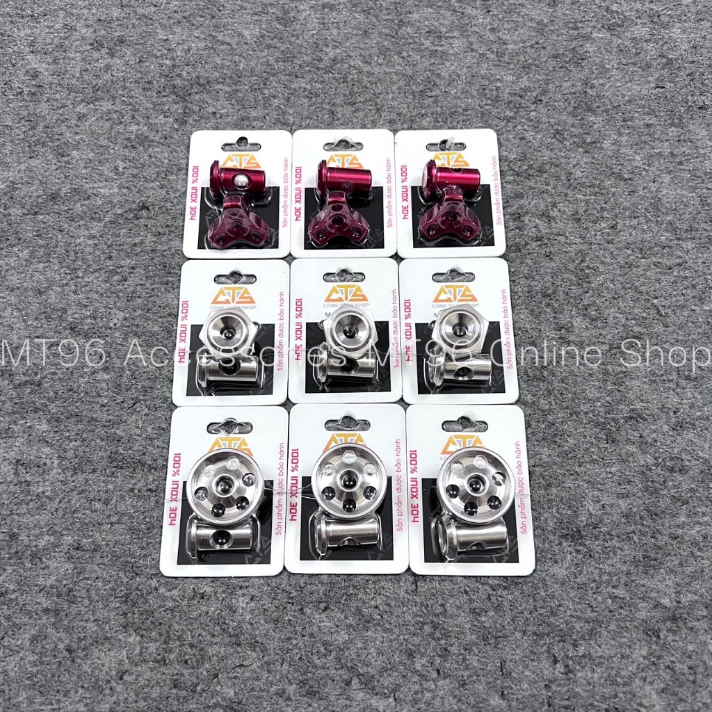 Bộ Núm Chốt Salaya Inox CTS Gắn Càng Thắng Nhiều Dòng Xe Máy Chuẩn Inox304 Siêu Bóng