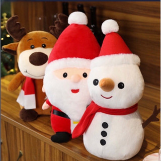  Búp bê nhồi bông ông già Noel người tuyết tuần lộc nhiều size đáng yêu cho bé - Gấu bông hình ông già Noel Giáng sinh 