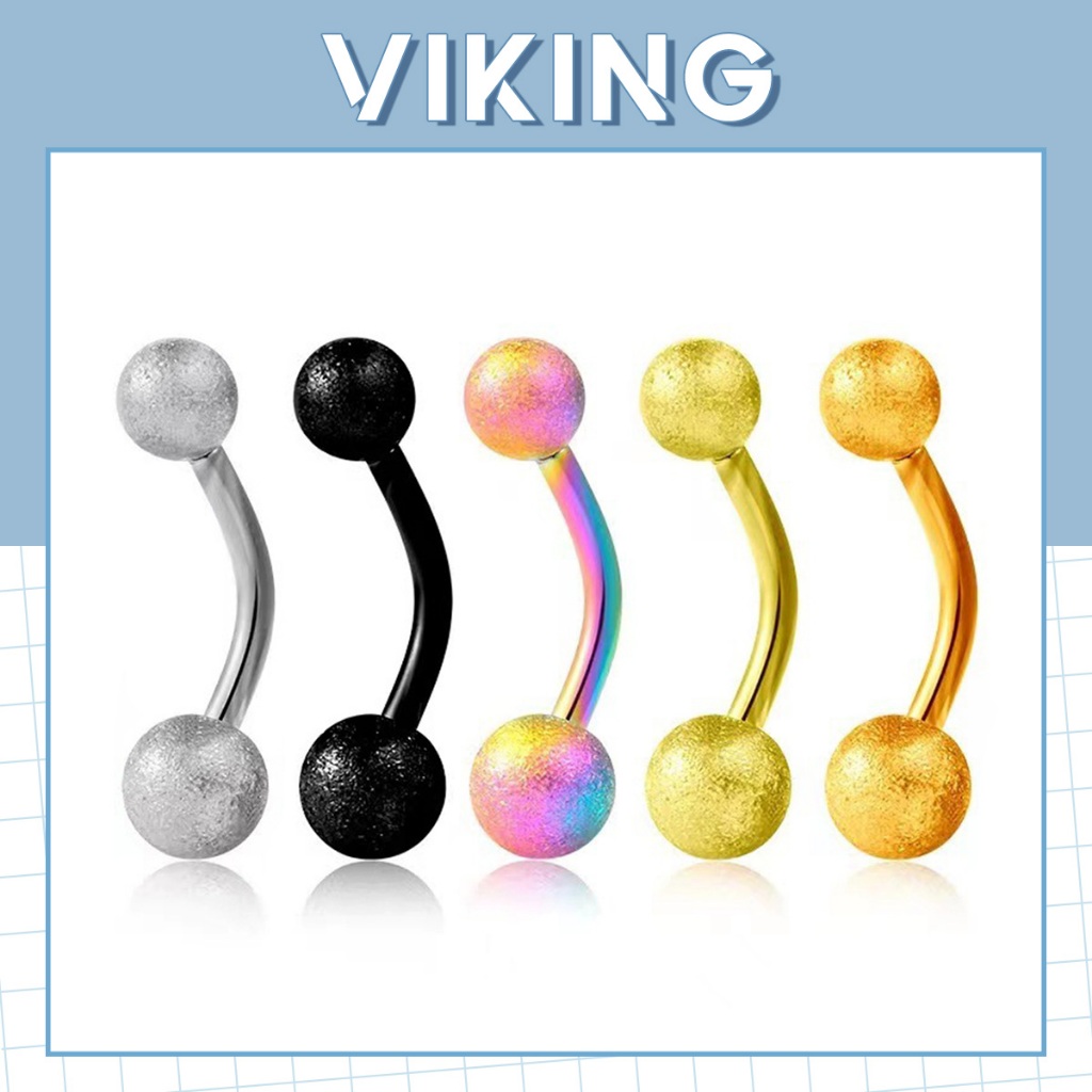 Khuyên Tai Rook Thân Cong Bi Nhám Khuyên Mày/ Môi Thép Không Gỉ E11