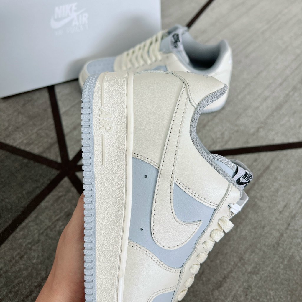 Giày _Nike Air Force 1 Cream Khoai Môn, Giày AF1 Thể Thao Trắng Xanh kem Thời Trang Hàng Đẹp Full Box Bill